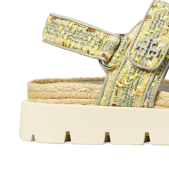 NIB Tory Burch KIRA Sport Chunky Platform Sandals gray yellow - Picture 2 of 4
